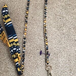 HANDBAG STRAP- GOLD TONE LINK INTERTWINED WITH PATTERNED SCARF- NEW WITHOUT TAG